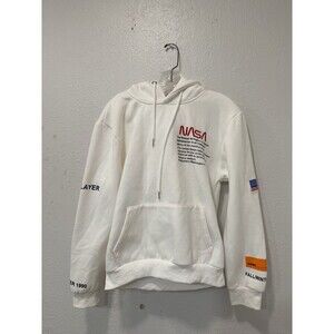 NASA Base Layer Heron Preston Hoodie Mens M White Fall Winter 1990 Pullover